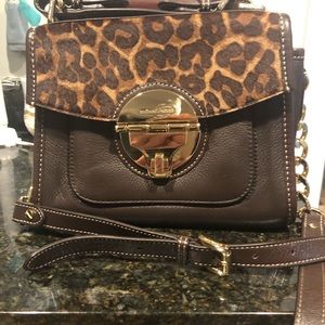 Michael Kors Leather Calf Hair Leopard Purse Bag